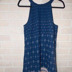 Live 4 Truth Small BOHO Blue Sleeveless Dress with Polka Dot Design